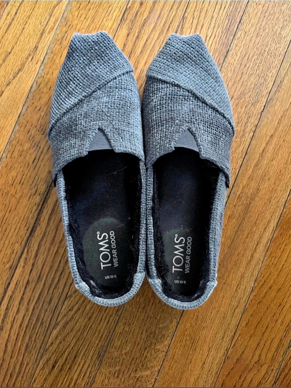 TOMS Alpargata Slip-On Grey Textured Knit Gray Textured Knit Flats